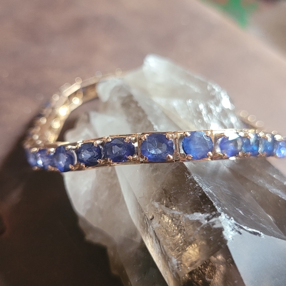 18k gold bracelet with saphires - Picture 4 of 4